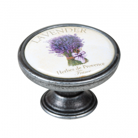 Butoni - Buton pentru mobila, Lavender3 550PT48, finisaj argint invechit, D:37 mm