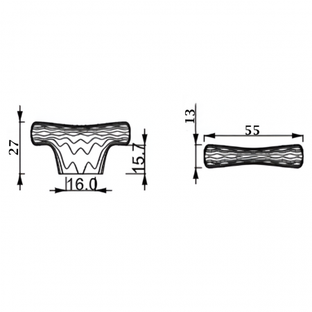 Buton pentru mobila Lina, finisaj negru mat CB, 16 mm [1]