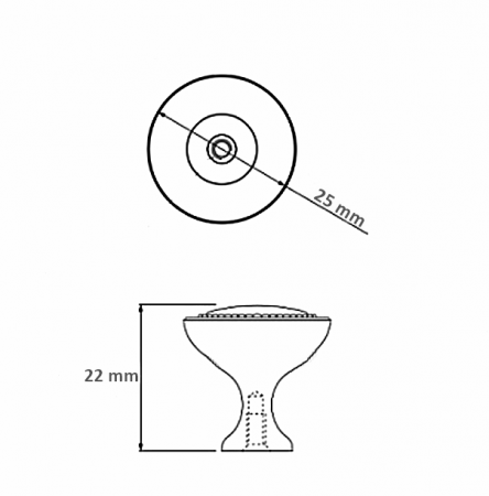 Buton pentru mobila Louis, finisaj alama antichizata, D:25 mm [3]