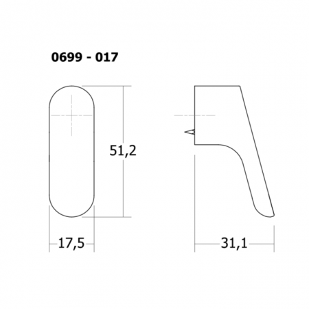 Buton pentru mobila Luv Wood, finisaj negru mat lacuit, 17.5x51.2 mm [3]