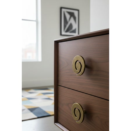 Buton pentru mobila Nemesio, finisaj alama antichizata, D:40 mm [2]