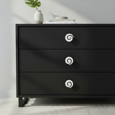 Buton pentru mobila Nemesio, finisaj alb, D:40 mm [3]