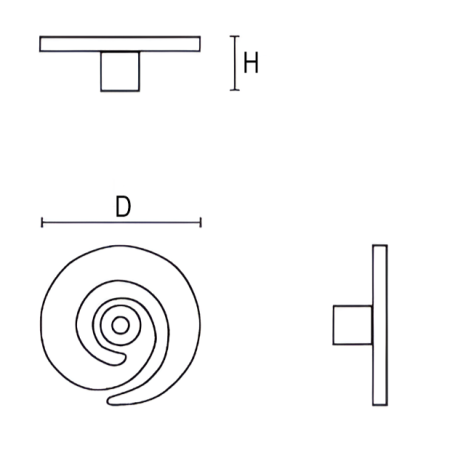 Buton pentru mobila Nemesio, finisaj auriu, D:40 mm [4]
