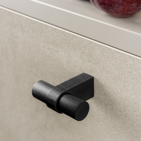 Buton pentru mobila Nobb, finisaj negru periat, 52x45mm [2]