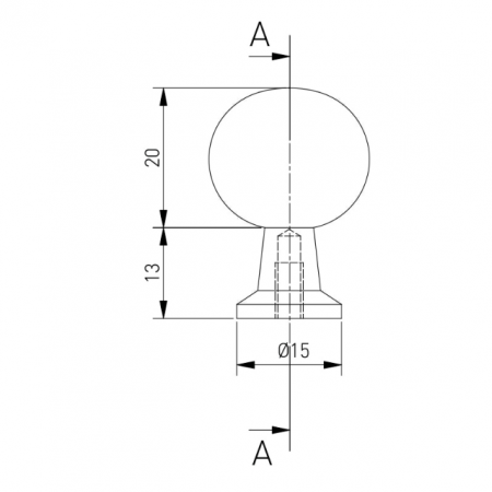 Buton pentru mobila Nord, finisaj auriu periat GT, 20x33 mm [6]