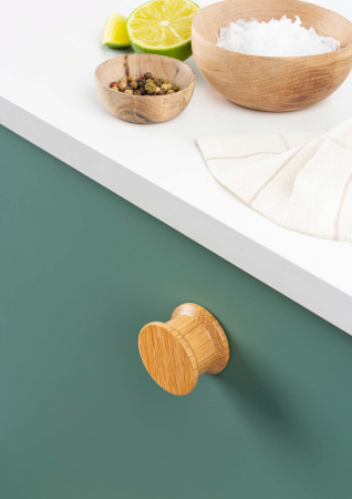 Manere si butoni - Buton pentru mobila OH! Wood, finisaj stejar, O:40 mm