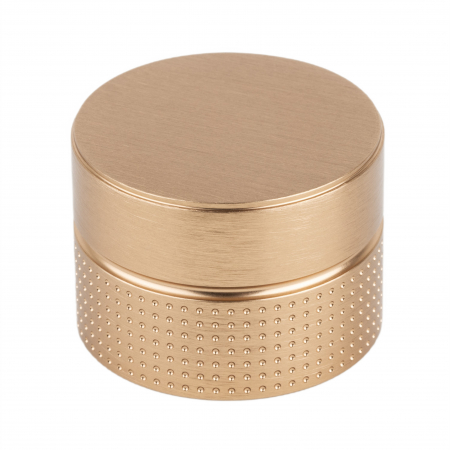 Manere si butoni - Buton pentru mobila Point Viefe, finisaj alama cava periata, D:40 mm
