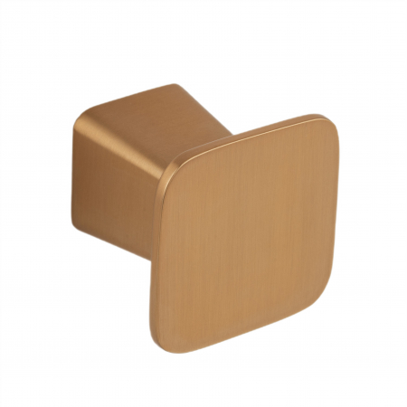 Manere si butoni - Buton pentru mobila Prism, finisaj alama cava periata, 32x28 mm