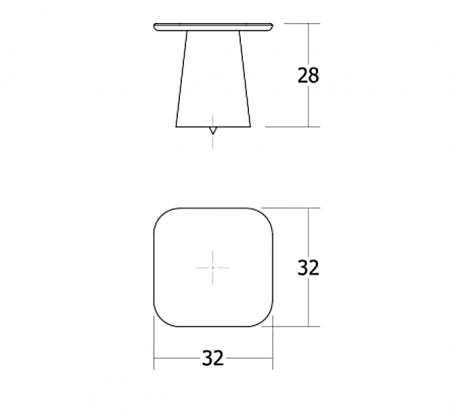 Buton pentru mobila Prism, finisaj negru titan, 32x28 mm [2]