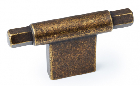 Butoni - Buton pentru mobila Prisma, finisaj alama rustica, 78x41 mm