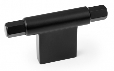 Manere si butoni - Buton pentru mobila Prisma, finisaj negru mat, 78x41 mm