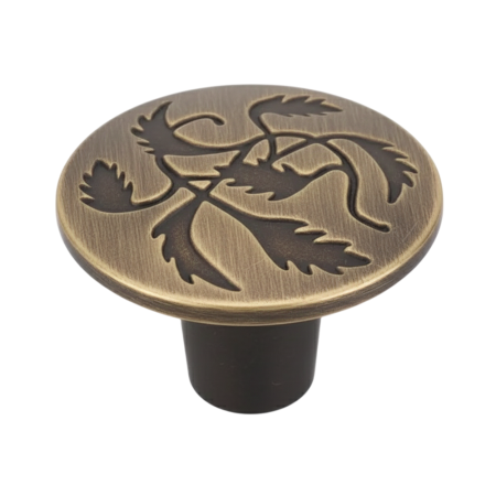 Butoni - Buton pentru mobila Provence, finisaj alama rustica periata, D:36 mm