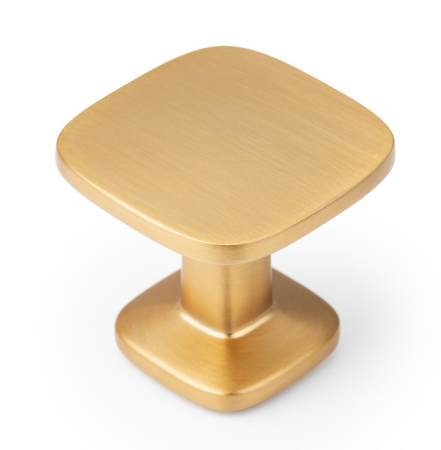 Buton pentru mobila Quart Big, finisaj alama cava periata, 33.8x33.8 mm [4]