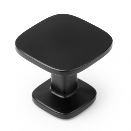 Manere si butoni - Buton pentru mobila Quart Mini, finisaj negru mat, 26x26 mm