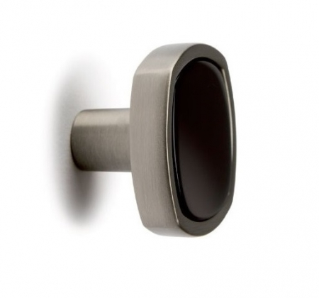 Manere si butoni - Buton pentru mobila Quattro, finisaj negru nichel periat, L:34.7 mm