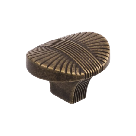 Butoni - Buton pentru mobila Reed, finisaj alama antichizata, 35x30 mm