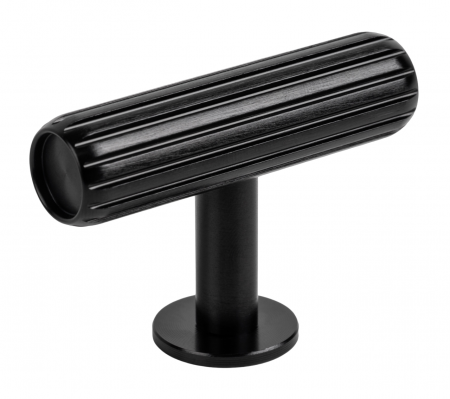 Butoni - Buton pentru mobila Rille, finisaj negru periat, 55x38.5 mm
