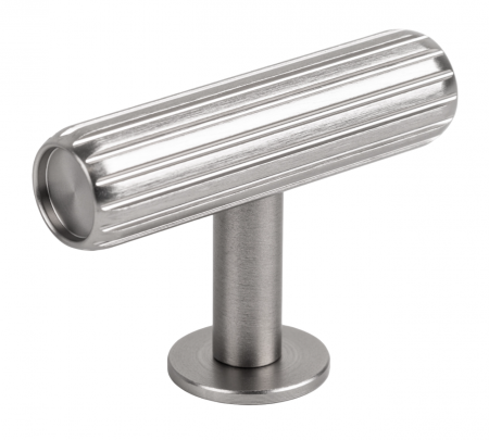 Manere si butoni - Buton pentru mobila Rille, finisaj otel inoxidabil, 55x38.5 mm