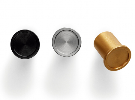 Buton pentru mobila Round, finisaj negru periat, D:25 mm [2]