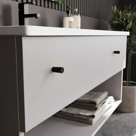 Buton pentru mobila Stria, finisaj negru cobalt, D:15 mm [3]