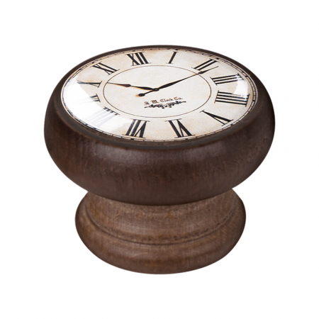 Butoni - Buton pentru mobila, White Clock 450NG02, finisaj nuc, D:40 mm