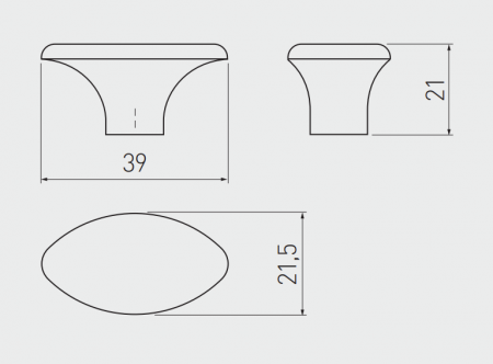 Buton pentru mobila WP-1148, finisaj alama antichizata GT, L:39 mm [4]