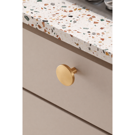 Buton pentru mobilier Como Big, finisaj alama cava periata, D:41 mm [2]