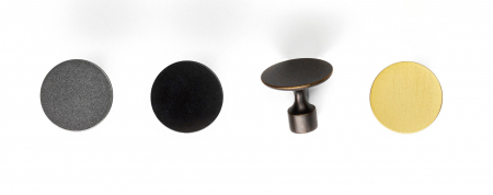 Buton pentru mobilier Floid, finisaj negru mat, D:34,8 mm [3]