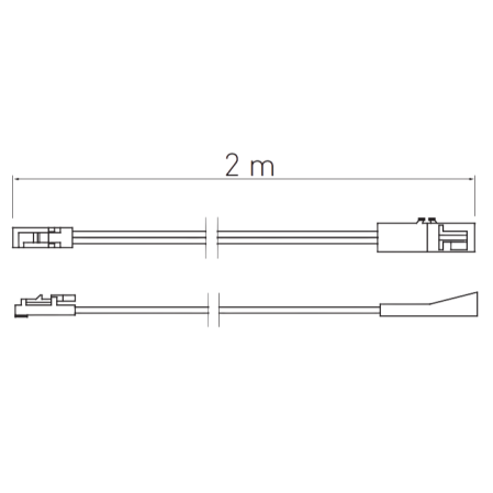Cablu conector GTV pentru bandă LED, Mini AMP mamă-tată, 12V, 3A, IP20, 2 m [1]