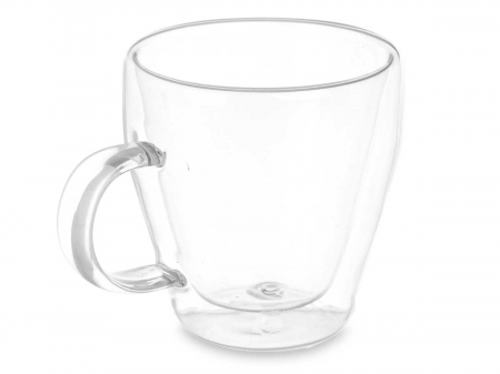 Accesorii bar - Cana pentru mic dejun cu perete dublu din borosilicat, 270 ml