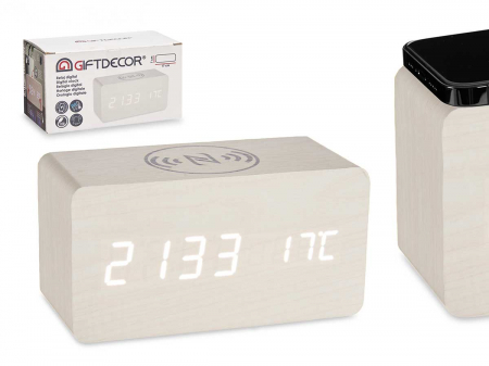 Ceas cu alarma, termometru si incarcator, alb [2]