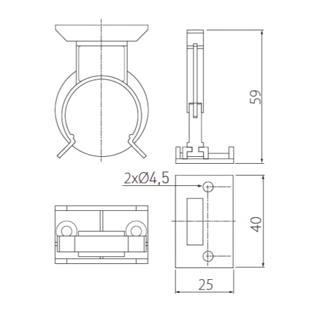 Clipsuri pentru fixarea plintei din PAL/MDF pentru picioare reglabile, set 25 buc [2]