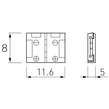 Conector de alimentare GTV pentru bandă LED, 8 mm, 600 LED/5 m [1]