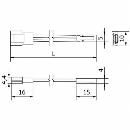 Conector Slim GTV pentru bandă LED, 8 mm, Mini AMP [1]