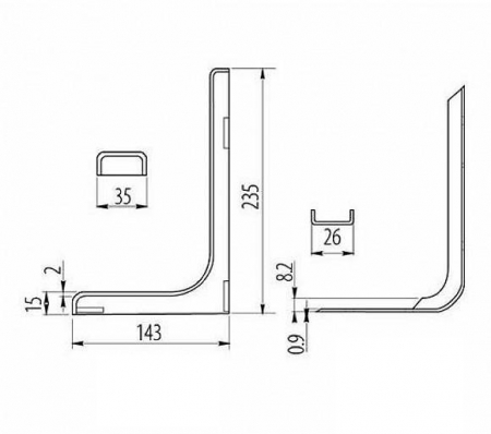 Consola raft cu masca alba, 235x143 mm, set 2 bucati [3]