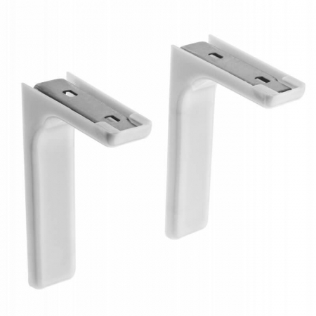 Console si suporturi rafturi - Consola raft cu masca alba, 78x115 mm, set 2 bucati
