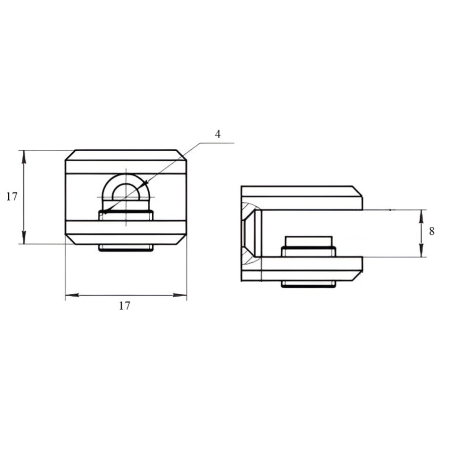 Consola raft polita, finisaj auriu lucios, 8 mm [2]