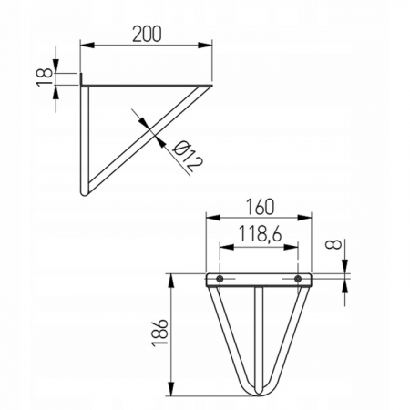 Consola raft Wire, finisaj negru mat, 186x200 mm [4]