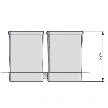 Cos de gunoi Axispace incorporabil in sertar, cu 2 compartimente x 15L si 2 compartimente x 7L, pentru corp de 600 mm [1]