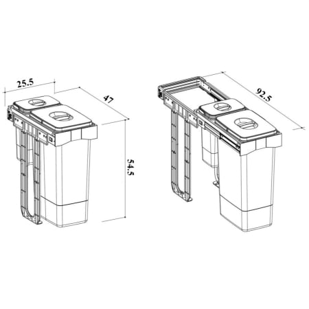 Cos de gunoi Free Jazz 30 incorporabil, colectare selectiva, 1 compartiment x 7 litri si 1x26 litri [1]