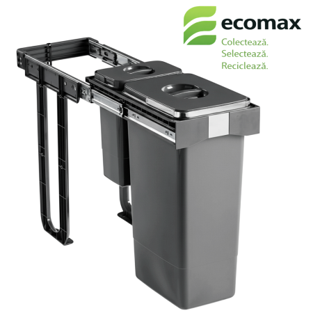 Cosuri de gunoi - Cos de gunoi Free Jazz 30 incorporabil, colectare selectiva, 1 compartiment x 7 litri si 1x26 litri