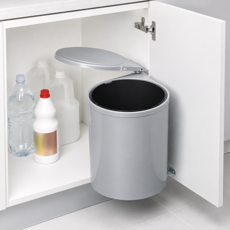 Coș gunoi încorporabil Inoxa, cu extragere automată, pentru corp de 400 mm, gri deschis, 13 l [3]