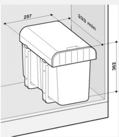 Cos de gunoi incorporabil Aladin Black Bio cu un compartiment x 16 litri [1]