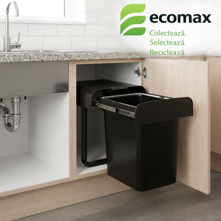 Cos de gunoi incorporabil Ekko Black Bio cu 1 compartiment x 34 litri [3]