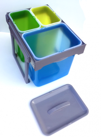 Cos de gunoi incorporabil, colectare selectiva, Ekko Easy cu 1 compartiment x 16 litri si 2x8 litri [1]