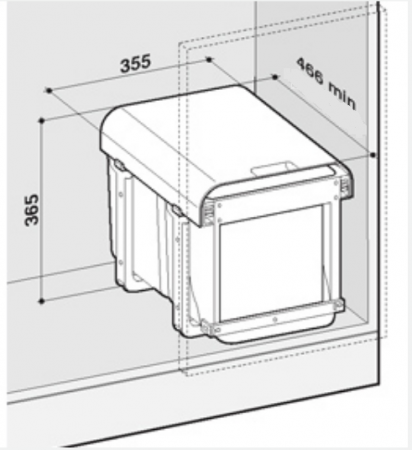 Cos de gunoi incorporabil Ekko Front, colectare selectiva, cu 2 compartimente x 16 litri [1]