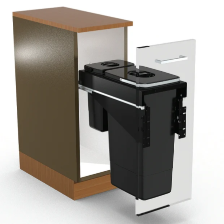 Cos de gunoi incorporabil Front 30, colectare selectiva, cu un compartiment de 26 litri si un compartiment de 7 litri [2]