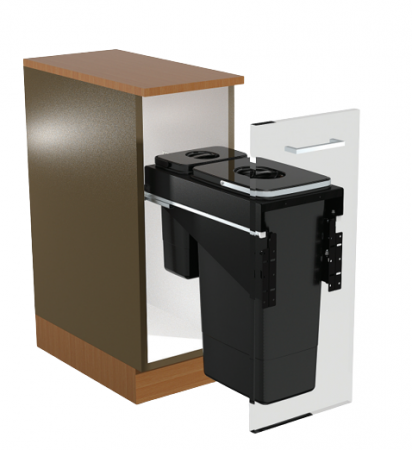 Cos de gunoi incorporabil Front 30, colectare selectiva, cu un compartiment de 26 litri si un compartiment de 7 litri [1]