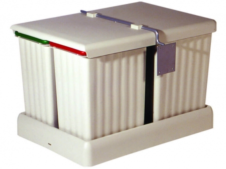 Cos de gunoi Pulse 3C incorporabil in sertar, cu 2 recipiente x 7.5 L si 1 recipient x16 L pentru corp de 400 mm latime [0]
