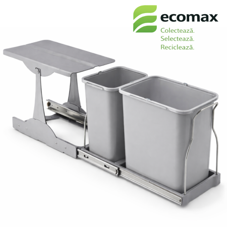 Cosuri de gunoi - Cos de gunoi incorporabil, Patty 30 Automatic, colectare selectiva cu 2 recipiente 1 x 16 litri si 1 x 8 litri